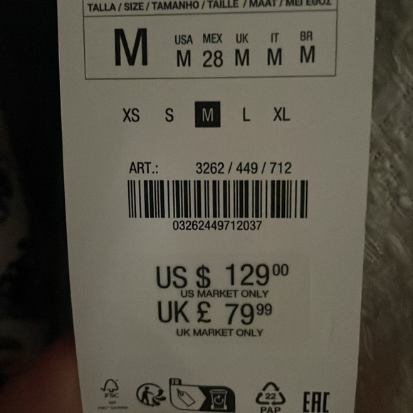 NWT Zara Off‑White Tweed Jacket M – Gold Button Blazer Elegant‎ Chic - Picture 7 of 7